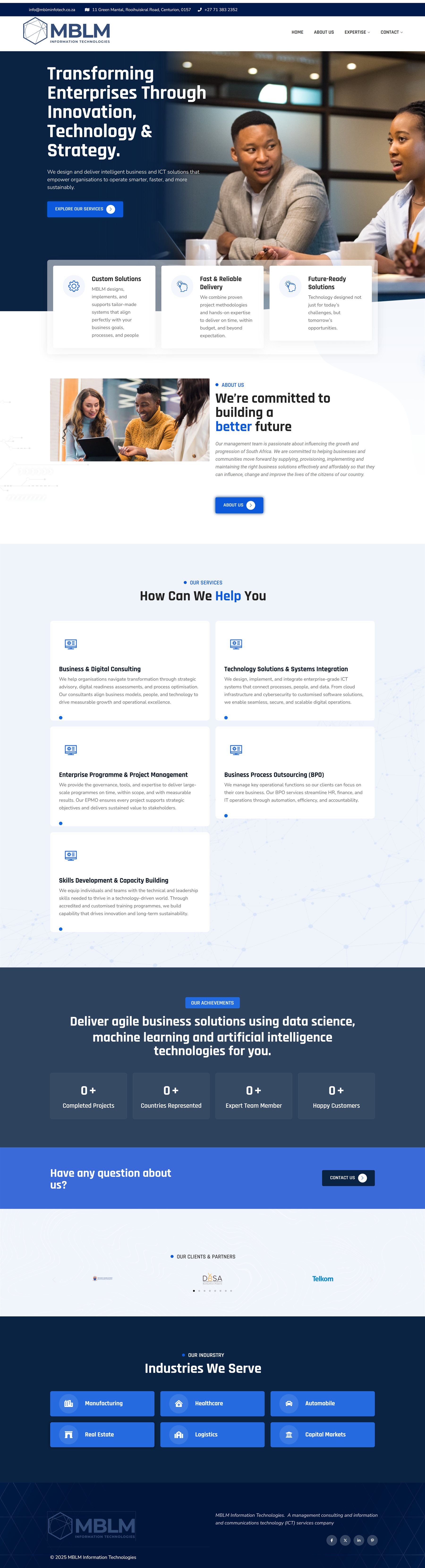 MBLM Info Tech website